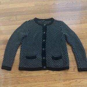 Banana Republic Lady Jacket Black and Gray Women's Cardigan Sweater Small